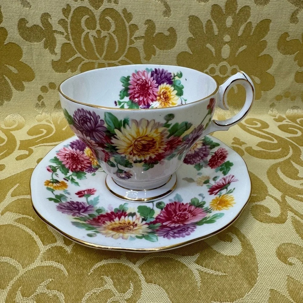 Autumn Glory Fine Bone China England Teacup and Saucer Set